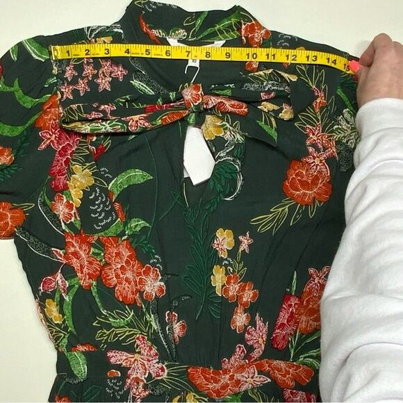 NWT | Walter Baker | Willette Floral Tie Sheath Mini Dress | Green | Size 10 - Picture 8 of 16